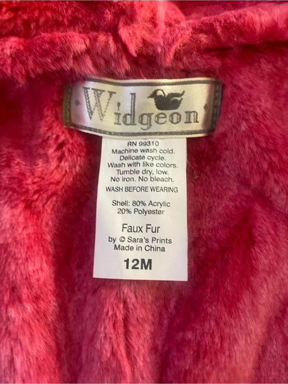 Widgeon Faux Fur Hooded Toddler's Coat (12mos)